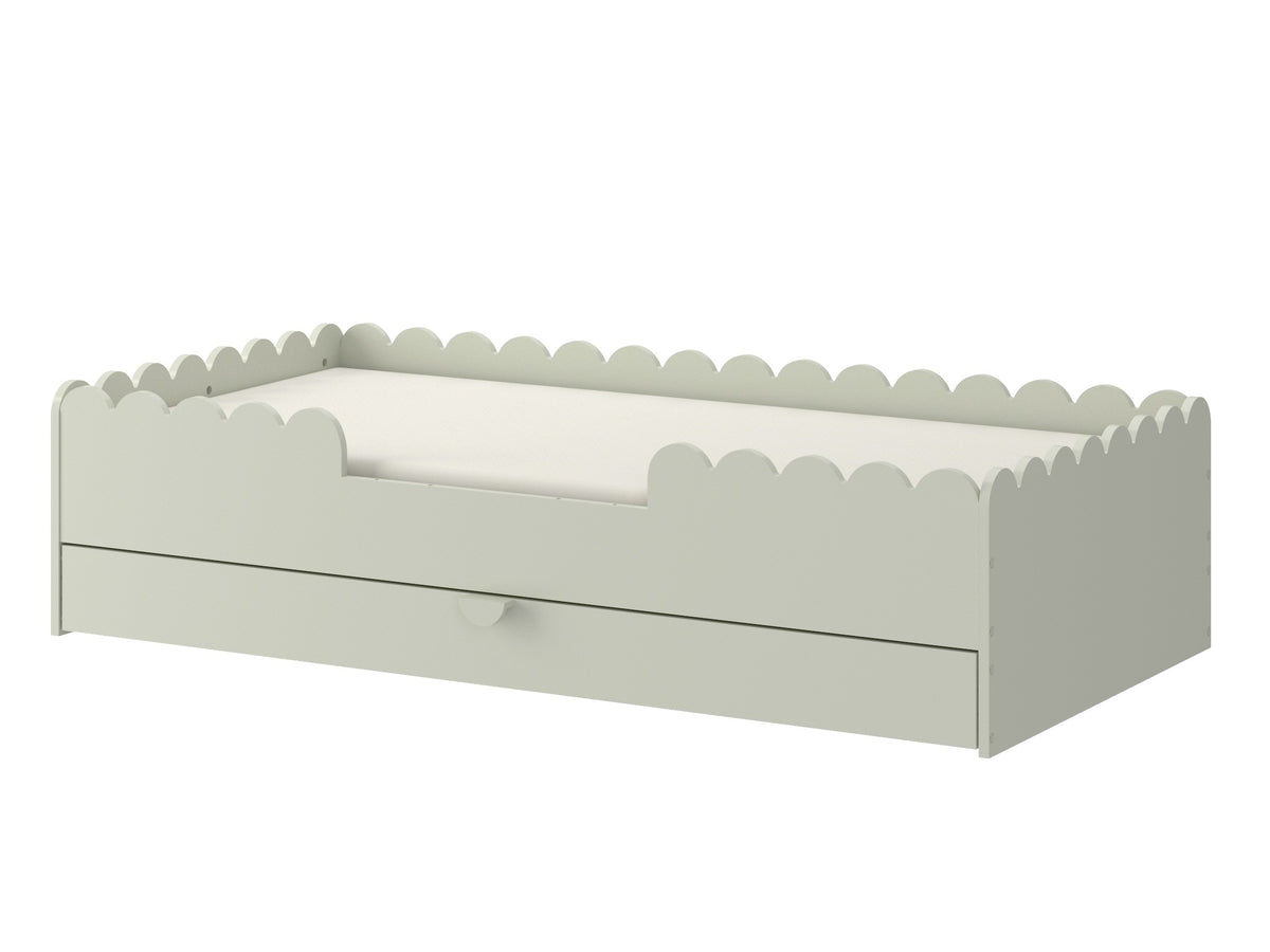 Book Nook sage łożko dziecięce w stylu Monetssori 80x160 z szufladą