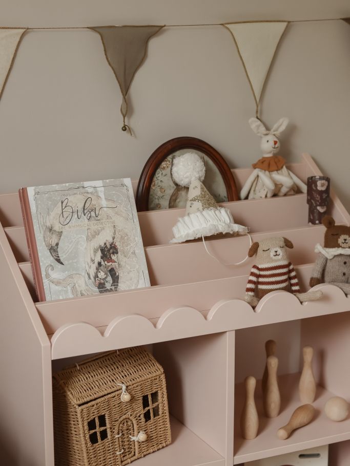 Regał Montessori Book Nook vintage rose– regał dziecięcy na książki i zabawki