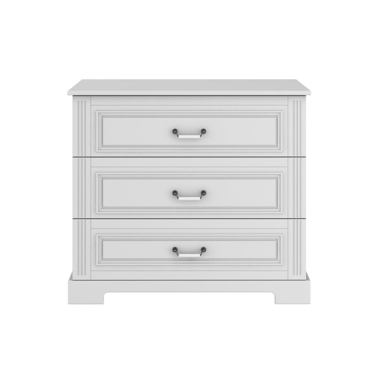 Ines elegant white 3-drawer dresser