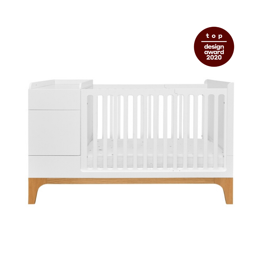 UP! snow children's cot bed 70x120 extendable to 160 cm with a desk