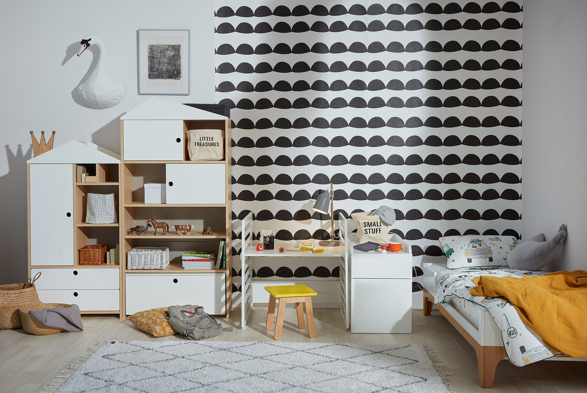 UP! snow children's cot bed 70x120 extendable to 160 cm with a desk