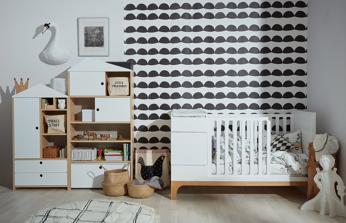 UP! snow children's cot bed 70x120 extendable to 160 cm with a desk
