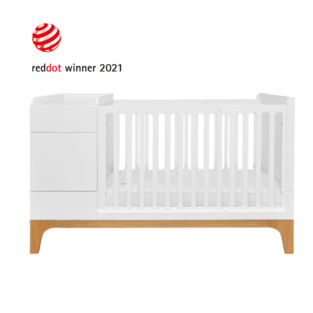 UP! snow children's cot bed 70x120 extendable to 160 cm with a desk