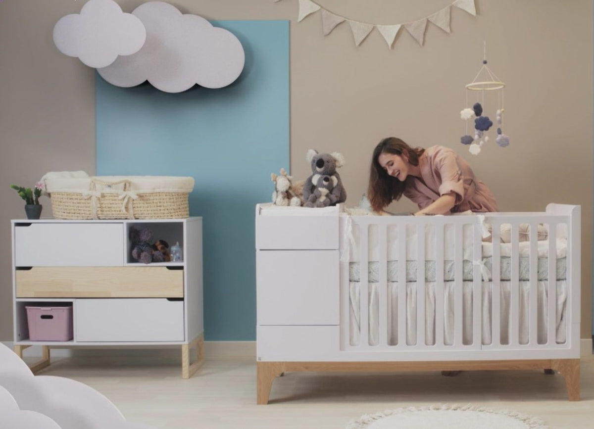 UP! snow children's cot bed 70x120 extendable to 160 cm with a desk