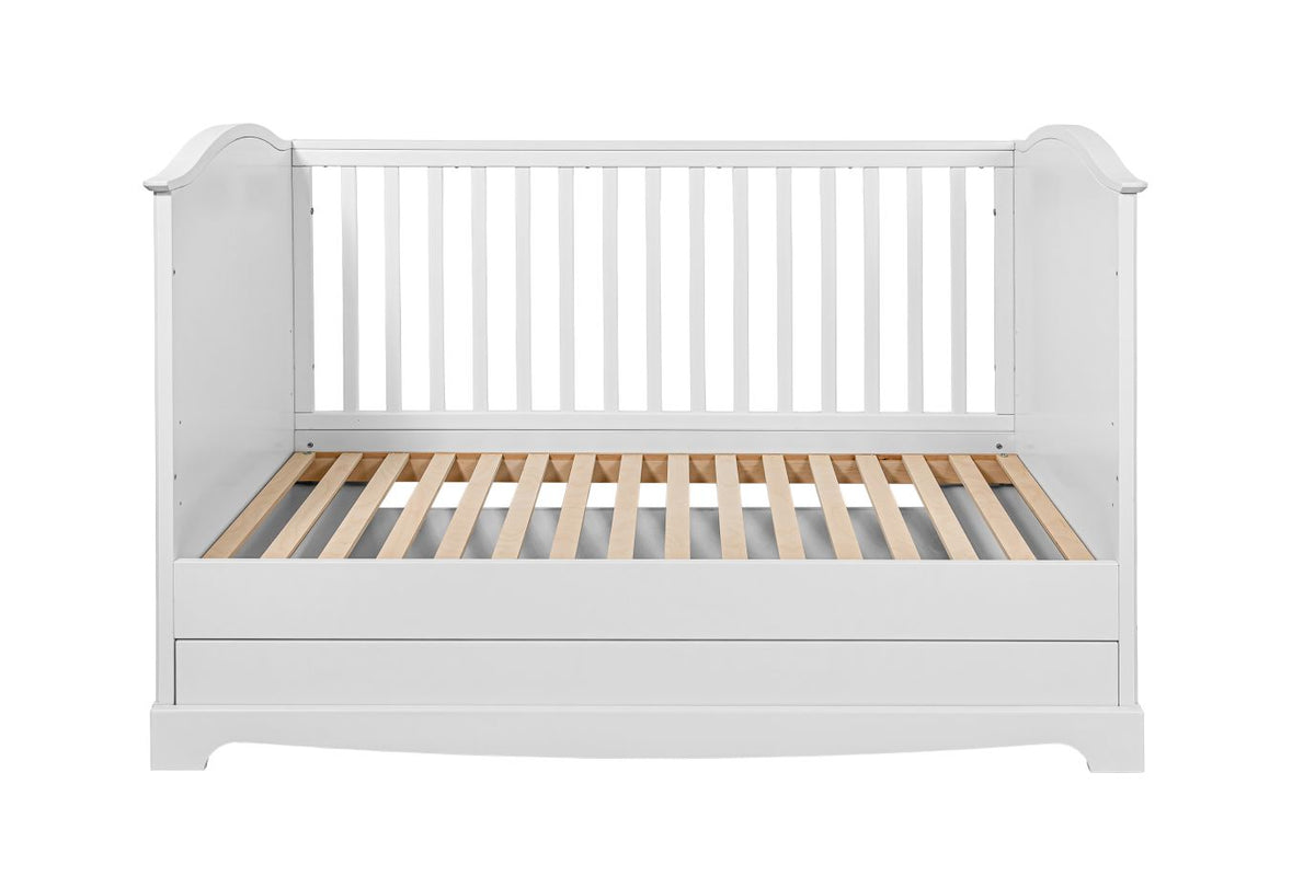 Royal timeless white łóżeczko 70x140 z szufladą