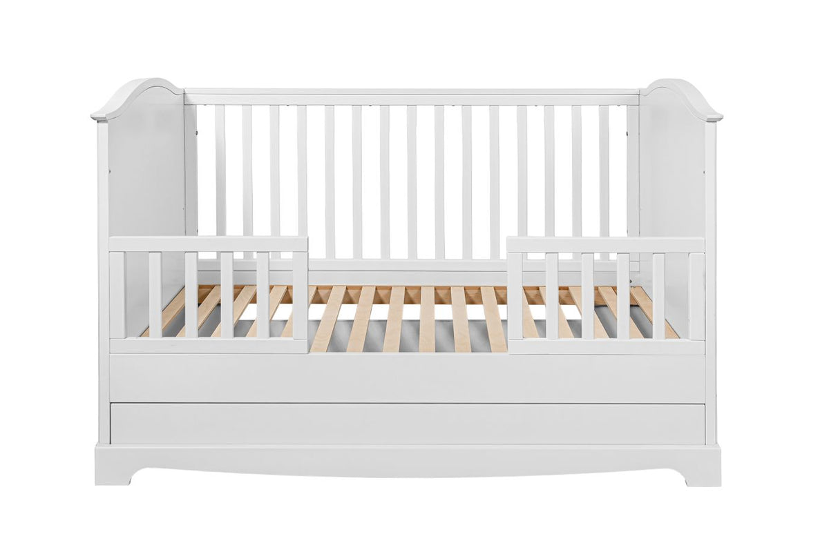 Royal timeless white łóżeczko 70x140 z szufladą