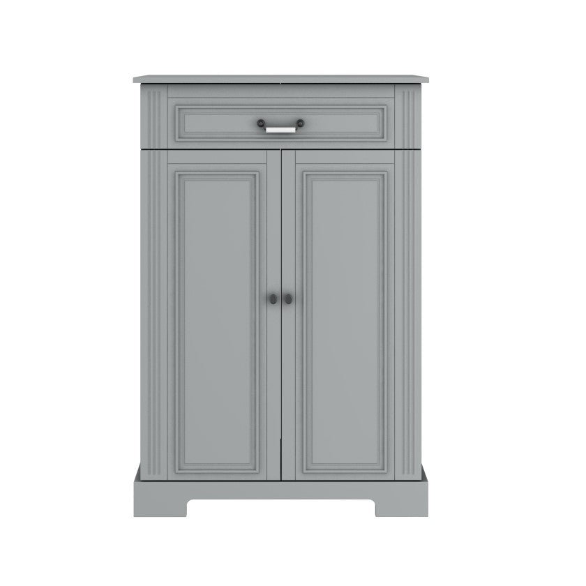 Ines neutral gray wysoka komoda 2-drzwiowa