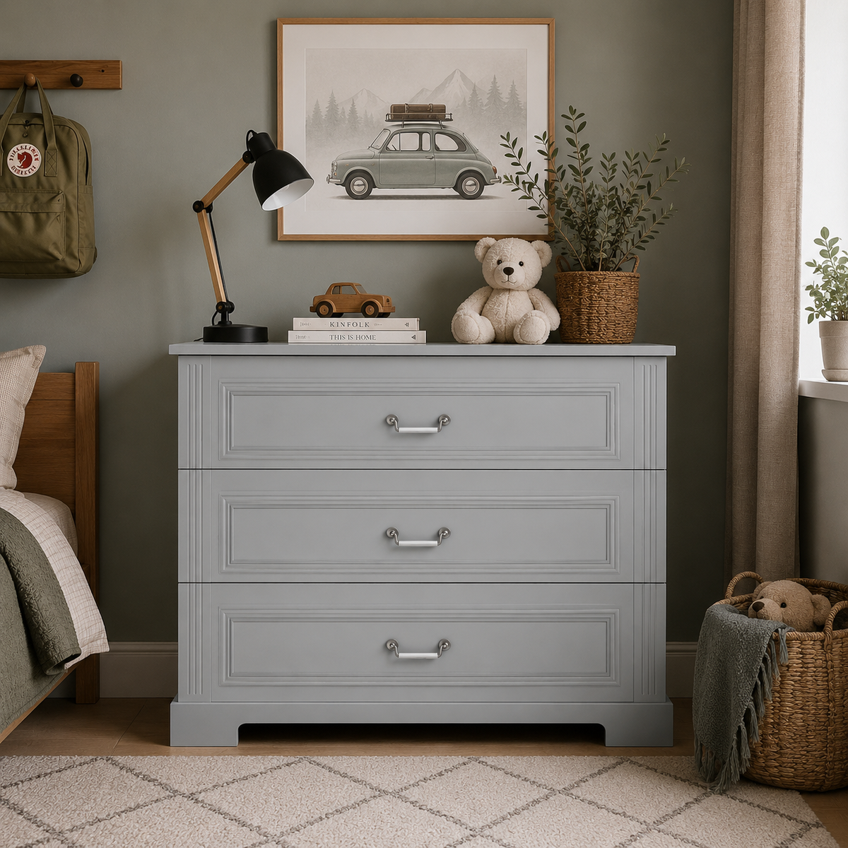 Ines neutral gray komoda 3-szufladowa