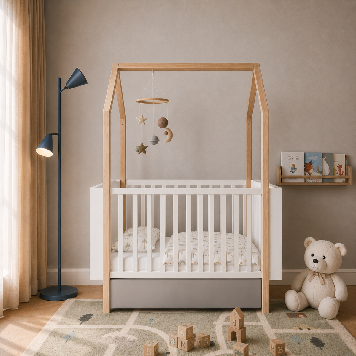Pinette łóżeczko 70x140 rozsuwane do 160 cm z funkcją tapczanika