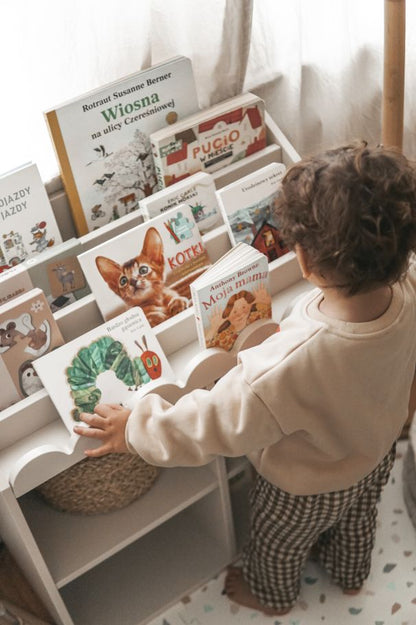 Montessori Bücherregal Book Nook Latte – Kinderregal für Bücher und Spielzeug