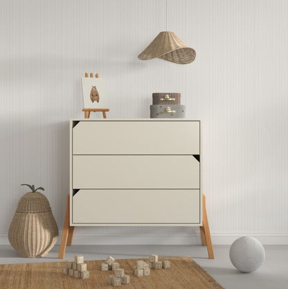Lotta latte 3-drawer dresser