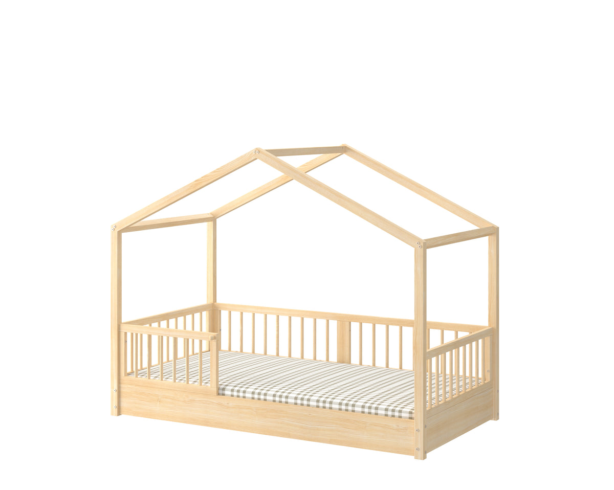 Dream Nest pine łóżko domek 80x160 z barierkami