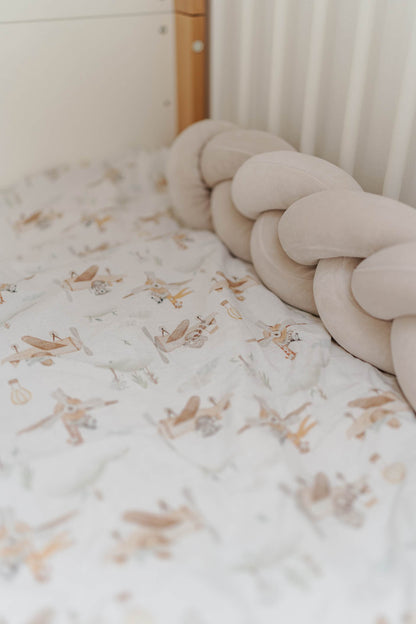 Ochraniacz welurowy warkocz- beige