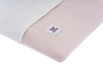 Leinener Wickelaufsatz mit Bezug und Handtuch Dusty Pink