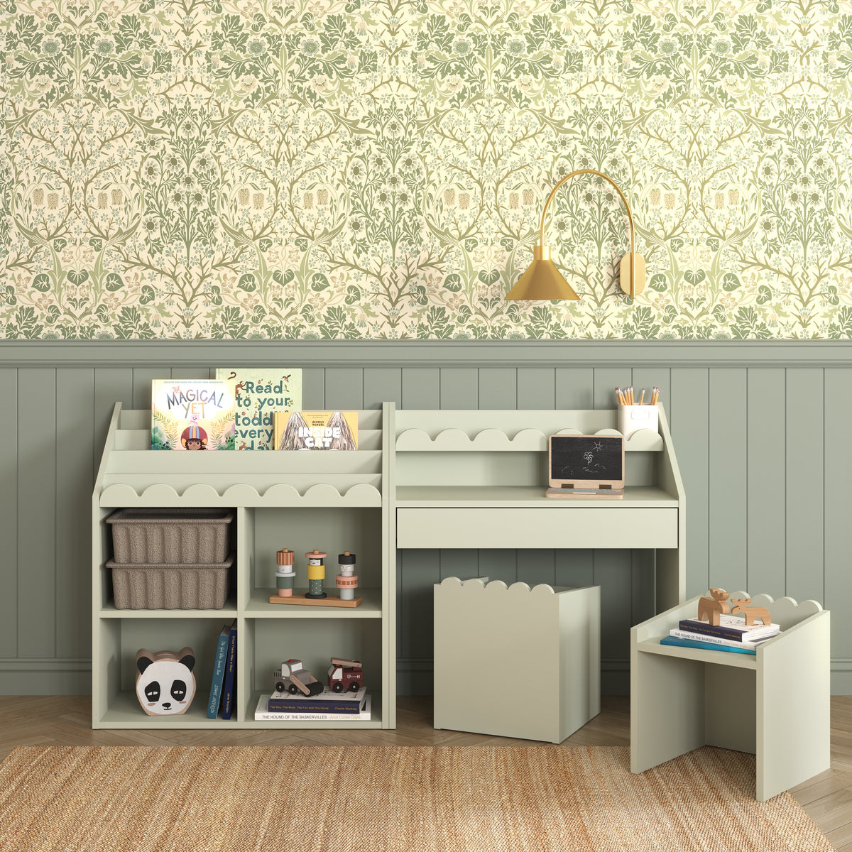 Montessori Book Nook Kinderstuhl Salbei – ein funktionaler Kindersitz