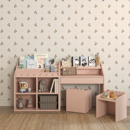 Montessori-Stuhl Book Nook Vintage Rose – funktionaler Sitz für Kinder