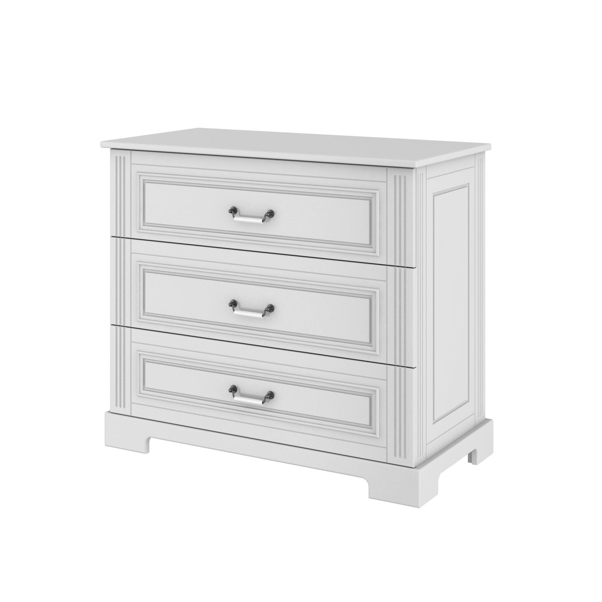 Ines elegant white 3-drawer dresser