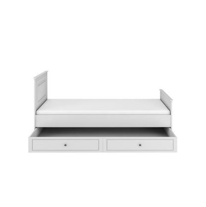 Ines elegant white łóżko 90x200 z szufladą