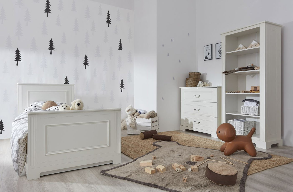 Ines elegant white bookcase