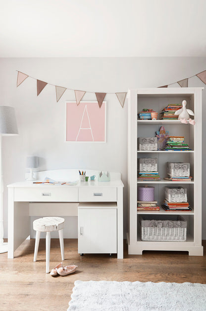 Ines elegant white bookcase