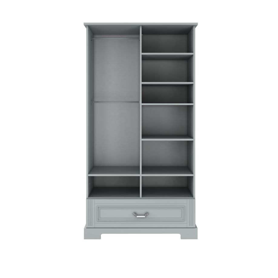 Ines neutral gray 2-door tall wardrobe