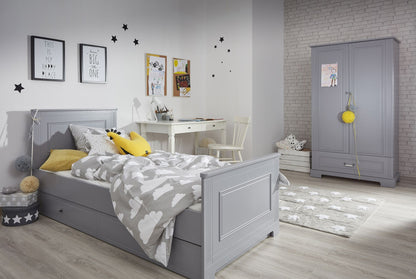 Ines neutral gray 2-door tall wardrobe