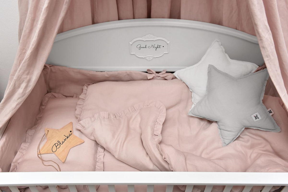 Dusty pink  lniane prześcieradło  60x120