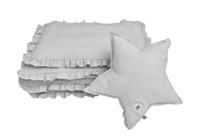 Stone gray - 2-piece linen bedding with filling 140x200