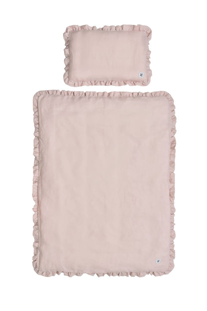 Dusty pink- lniana pościel 2-el z wypełnieniem 100X135