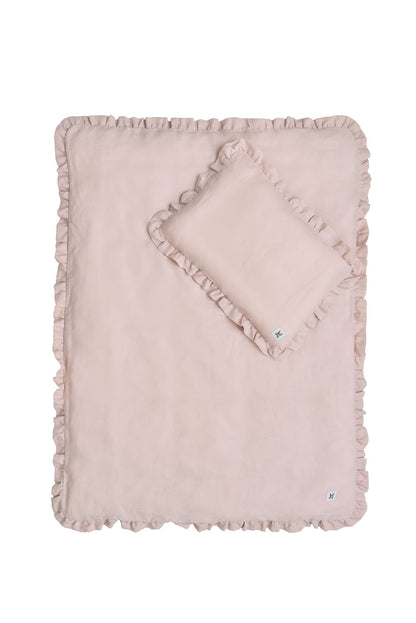 Dusty pink- lniana pościel 2-el z wypełnieniem 100X135