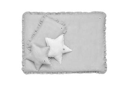 Stone gray - 2-piece linen bedding with filling 100X135
