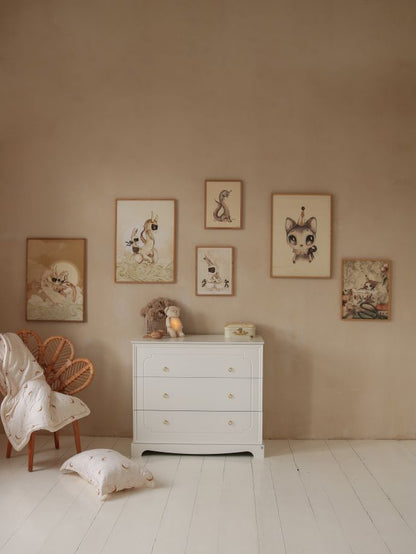 Royal  timeless white komoda 3-szufladowa