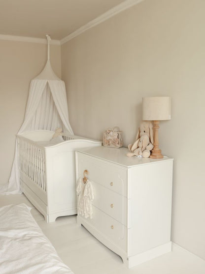 Royal  timeless white komoda 3-szufladowa