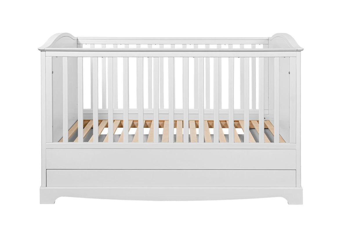 Royal  timeless white łóżeczko 70x140 z szufladą