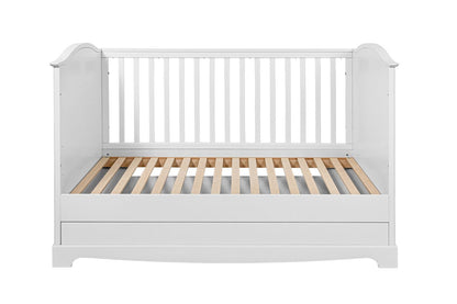 Royal  timeless white łóżeczko 70x140 z szufladą