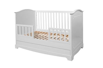 Royal  timeless white łóżeczko 70x140 z szufladą