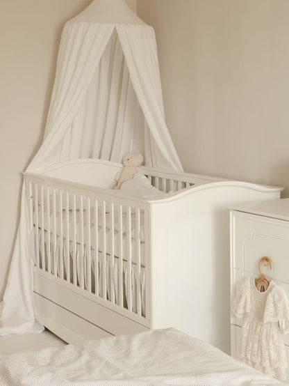 Royal  timeless white łóżeczko 70x140 z szufladą