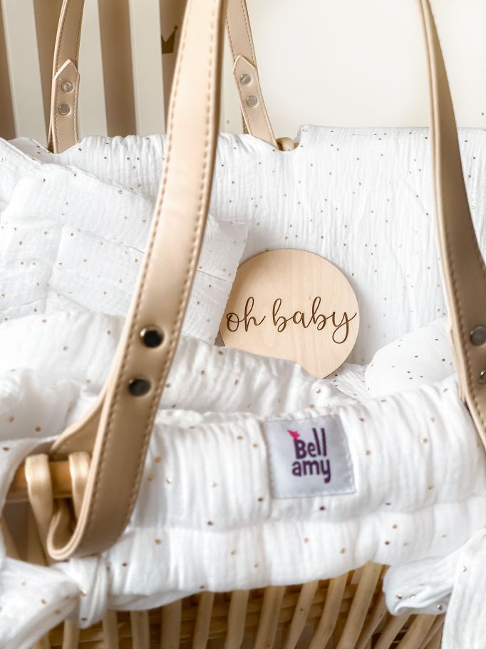 Moses Basket Set Golden Dots Snow