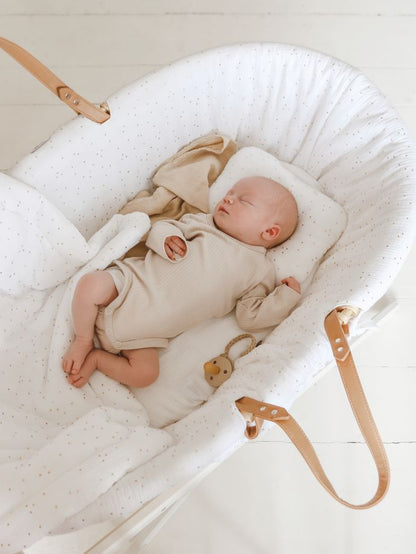 Moses Basket Set Golden Dots Snow