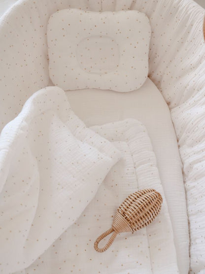 Moses Basket Set Golden Dots Snow