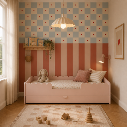 Book Nook Vintage Rose Montessori Toddler Bed 80x160 with Drawer