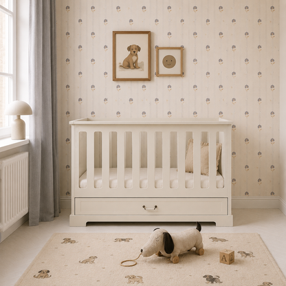 Ines elegant white łóżeczko 70x140 z funkcją tapczanika
